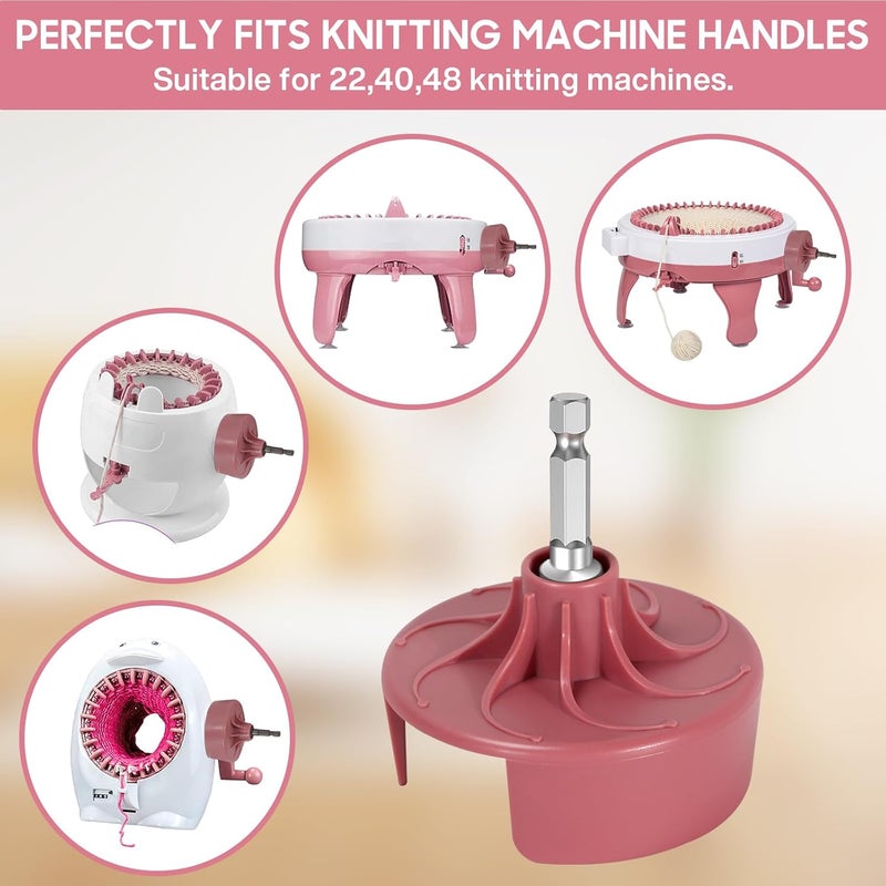 DoubleCare Knitting Machine Adapter, Quick Knit Machine Attachment with Hexagonal Steel Drill Electric Screwdriver, Compatible with 48/40/22 Needles, DIY Craft Fast Knitting Christmas Hats, Socks, Scarves. - Image 5